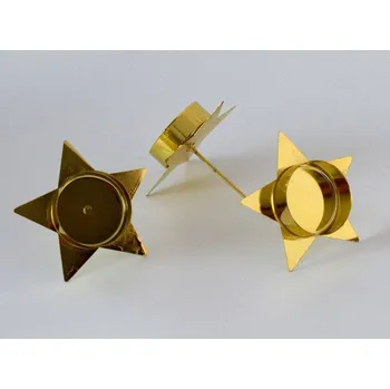 Svícen Bodec na svíčku plechový HVĚZDA ZLATÁ