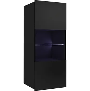 Knihovna GIB Závěsná vitrína Calabrini LED osvětlení: Bez LED osvětlení, Barevné provedení GIB: Černý lesk