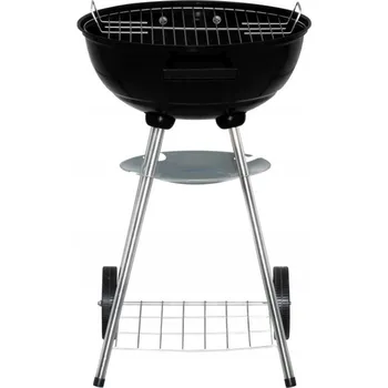 GRIL NA DŘEVĚNÉ UHLÍ Ø 42 CM SMALTOVANÁ OCEL S KOLEČKY 44,5 X 47,5 X 74 CM