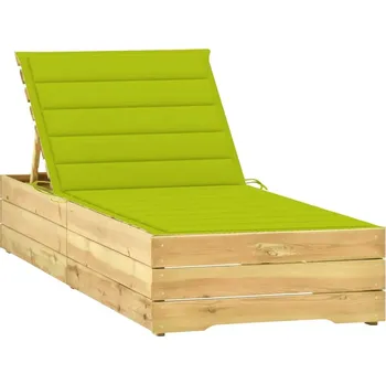 Zahradní lehátko VidaXL Zelené dřevěné Lehátko