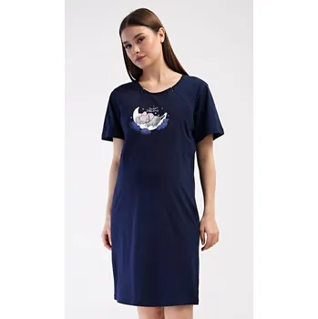 Dámské noční prádlo Vienetta Dámská noční košile mateřská Sweet dreams Barva: Šedá - světle, Velikost: 2XL