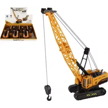 autíčko Teddies Auto jeřáb navíjecí plast 26cm na setrvačník 6 ks v boxu