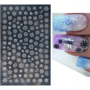 samolepka Samolepky na vánoční nehty SNĚHOVÉ VLOČKY E229