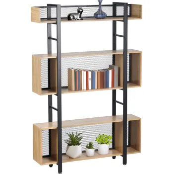 Knihovna 3-policový regál, dub/černá, KILIS NEW TYP 3