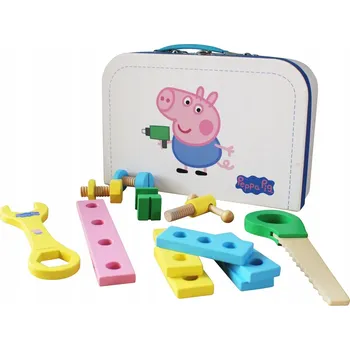 Dřevěná hračka Dřevěná Sada Nářadí George v Kufříku, prasátko Pepa