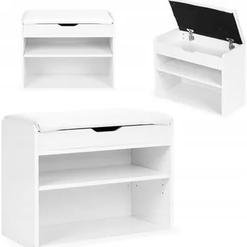 Botník Botník se sedákem ModernHome 60 x 47 x 30 cm bílá