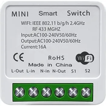 vypínač WiFi relé do instalační krabice TUYA Smart Life RF433MHz - ovladač světla s automatizací