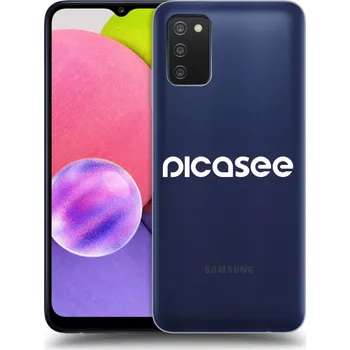 Pouzdro na mobilní telefon Picasee silikonový průhledný obal pro Samsung Galaxy A02s A025G - Picasee - new logo - white