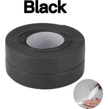 Lepicí páska PVC vodotěsná páska na rohy | Těsnicí páska do kuchyně a koupelny - 2.2cm,černá,3.2M