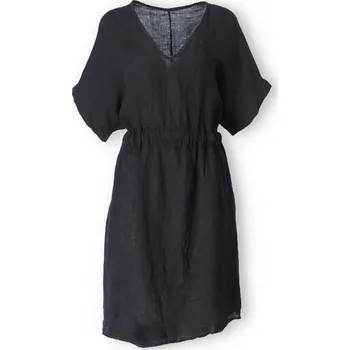 Dámské šaty Lněné šaty kr. rukáv 9764 barva: černá