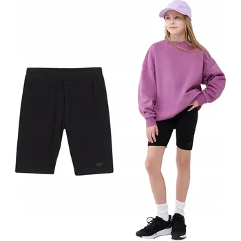 4F dětské legíny klasické polyester černé velikost 146