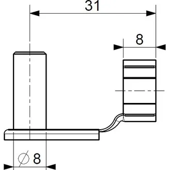 Příslušenství pro přívěs Čep s pojistkou k vidlici plynové vzpěry, pro otvor 8 mm