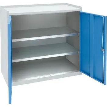 Skříňka na nářadí Dílenská skříň na nářadí Manutan Expert, 91,5 x 100 x 50 cm, šedá/modrá + Prodloužená záruka na 10 let