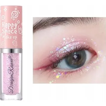 Oční stíny Tekuté oční stíny třpytivé lesklé s brokátovým a matným efektem, zlato-hnědá barva #6