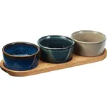 EXCELLENT HOUSEWARE Servírovací misky na akátovém podnose sada 4 ks KO-278001170