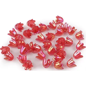 Korálek Plastové korálky zvoneček / sukýnka s AB efektem 9x11 mm Varianta: 4 červená, Balení: 10 g