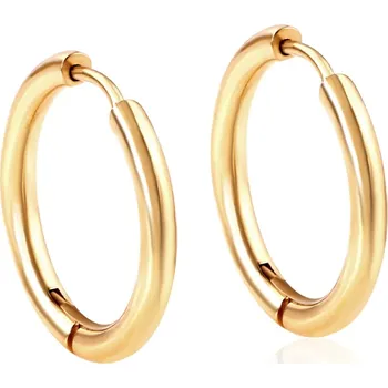 Náušnice Elegantní nerezové kruhové náušnice v různých velikostech - Zlatá,18mm