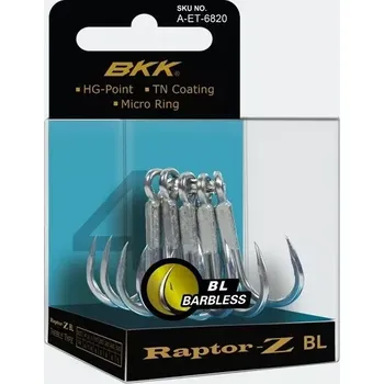 Rybářský háček BKK Trojháček Raptor-Z Barbless - BKK Trojháček Raptor-Z Barbless Velikost 2/0 5ks