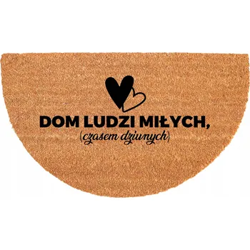 Rohožka ODOLNÁ KOKOSOVÁ ROHOŽKA PROTI UKLOUZNUTÍ, PŮLKRUHOVÁ, EKOLOGICKÁ 40X70 CM