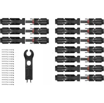 Elektrická zásuvka Solární konektor MC4 – zásuvka, zástrčka, 10 kusů + klíč