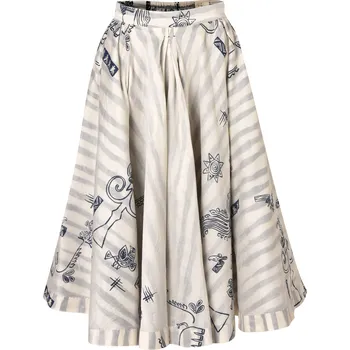 Dámská sukně Sukně MAGNOLIA z bavlny a hedvábí XL / Hedvábí / Bílé