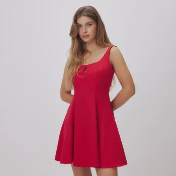 Dámské šaty Reserved - Mini šaty s příměsí viskózy - červená - 345FH-33X - 345FH-33X-M