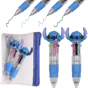 DISNEY Stitch 2 KUSY Barevná MINI školní propiska 4v1 + POUZDRO