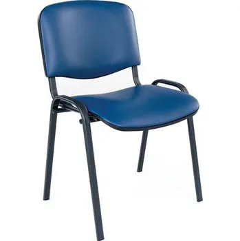 Konferenční židle Manutan Expert ISO Leath Black, modrá + Prodloužená záruka na 10 let
