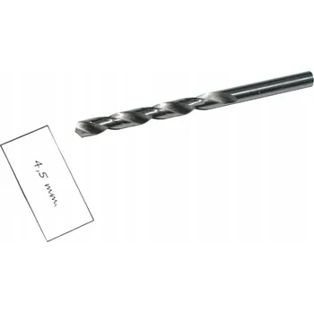 Vrták Vrták spirálový válcový 4,50 mm. DIN338 HSS. Pro kov, dřevo a plast.