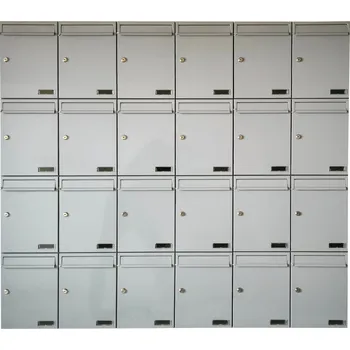 Poštovní schránka 3MH s.r.o. Poštovní schránka MA-260x330x110 v sestavě na stěnu Barva: RAL 9006 stříbrná