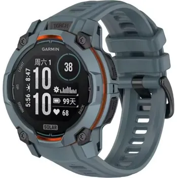 Ostatní příslušenství k chytrým hodinkám eses Silikonový řemínek pro Garmin Instinct 3 - Šedo modrý, 22 mm