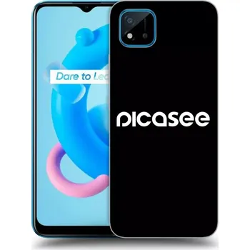 Pouzdro na mobilní telefon Picasee silikonový černý obal pro Realme C11 (2021) - Picasee - new logo&nbsp;-&nbsp;white