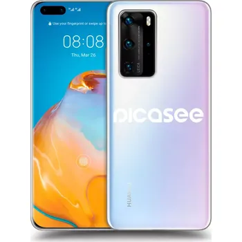 Pouzdro na mobilní telefon Picasee silikonový průhledný obal pro Huawei P40 Pro - Picasee - new logo&nbsp;-&nbsp;white