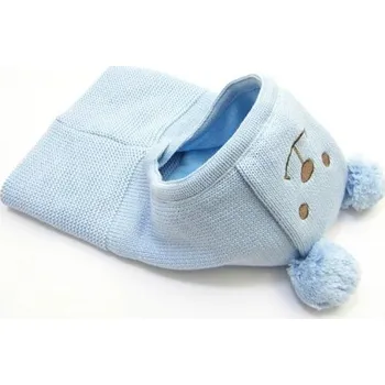 Šála Dětská čepice s nákrčníkem ve tvaru medvídka J1853 modrá M