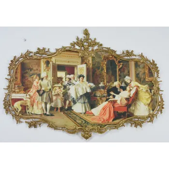 Obraz Obraz - Na zámku - textilní - bronzový rám