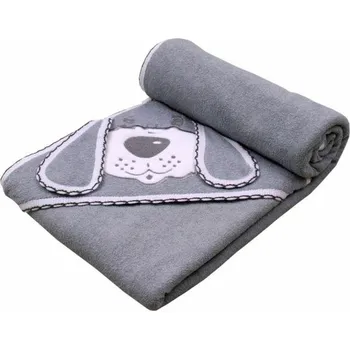 TERJAN osuška s kapucí pejsek šedá 100x100