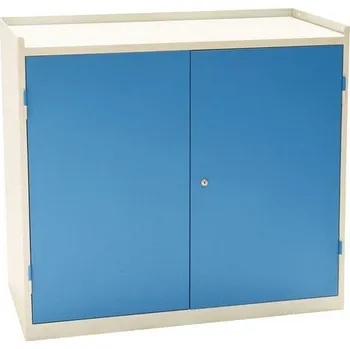 Skříňka na nářadí Dílenská skříň na nářadí Manutan Expert, 91,5 x 100 x 50 cm, šedá/modrá + Prodloužená záruka na 10 let