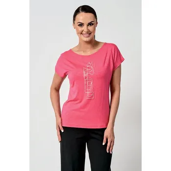 Kimonové růžové dámské tričko s potiskem 51 velikost 3XL