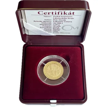 Zlatá mince 1/10 Oz Dukát hejtmana Libereckého kraje 2006 Proof