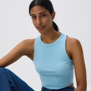 Dámské tričko Reserved - Bavlněný top - světle tyrkysová - 9986B-60X - 9986B-60X-L