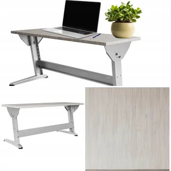 Psací stůl KESSLER PRO - STOLEK, LAVICE, PSACÍ STŮL, KSV-L2 ČERNÝ, DESKA BOROVICE BĚLENÁ