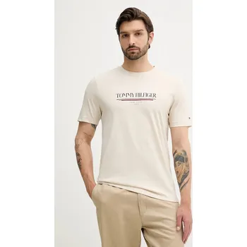 Pánské oblečení Bavlněné tričko Tommy Hilfiger MW0MW40324 béžová 80X, vel. S
