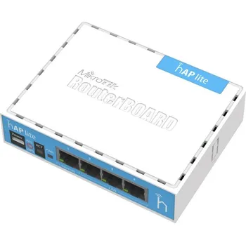 MikroTik, RouterBOARD RB941-2nD, hAP-Lite, 650Mhz CPU, 32MB RAM, 4xLAN, 2.4Ghz 802b/g/n, ROS L4, case, PSU