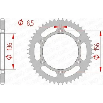 Nářadí na motocykly Ozubení zadní ocelové Afam 14206, 49z, velikost 520
