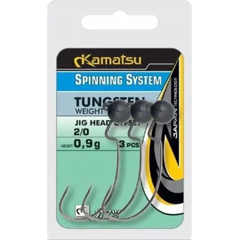 Rybářský háček Jigová hlavička Kamatsu TUNGSTEN, velikost háčku 2/0, hmotnost 0,9 g