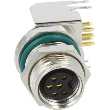 Elektrická zásuvka AMPHENOL Konektor: M8 zásuvka PIN:6 úhlové 90 na PCB zásuvka 1,5A 30V