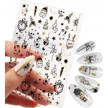 samolepka 3D Samolepky na nehty s motivem soba sněhové vločky R184