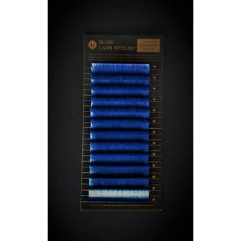 Umělé řasy BL LASHES SLEVA 50% Modré řasy J 0,15/ 13 mm