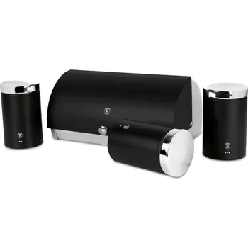 chlebník BERLINGERHAUS Chlebník a sada dóz na potraviny 4 ks Matte Black Collection BH-6733