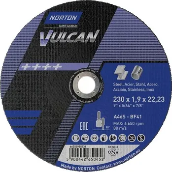 Řezný kotouč KOTOUČ NA ŘEZÁNÍ KOVU NORTON VULCAN 230x1,9 OCEL INOX